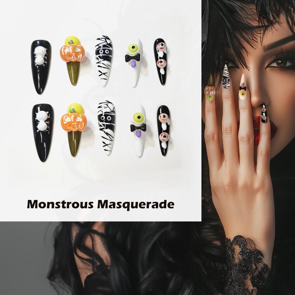 Monstrous Masquerade Handmade Press On Nails - Arcanus Nails