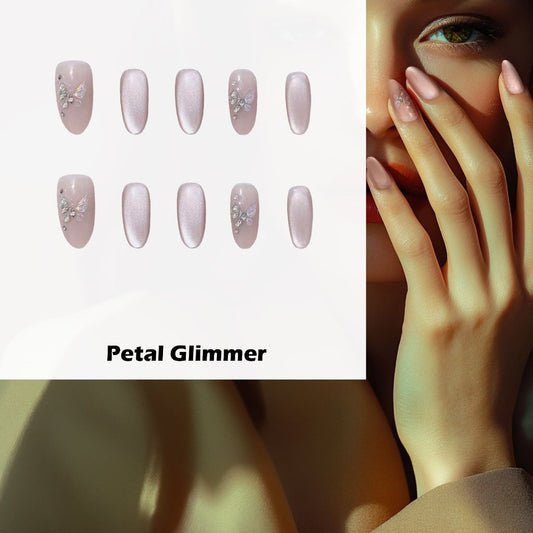 Petal Glimmer Handmade Press On Nails - Arcanus Nails