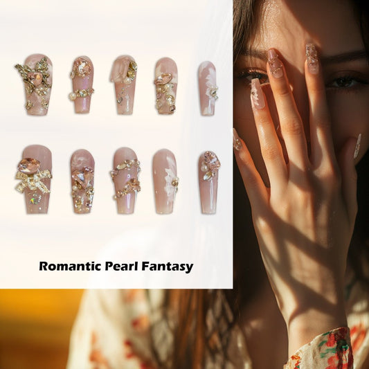 Romantic Pearl Fantasy Handmade Press On Nails - Arcanus Nails