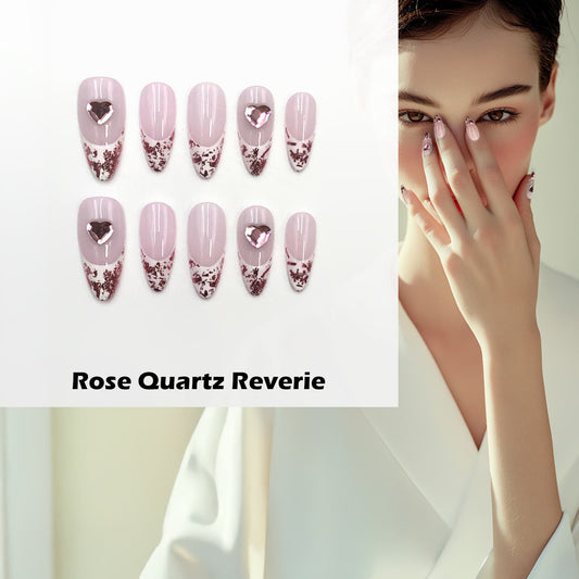 Rose Quartz Reverie Handmade Press On Nails - Arcanus Nails