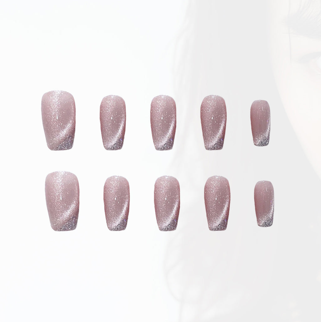 Sakura Sparkle Handmade Press On Nails - Arcanus Nails