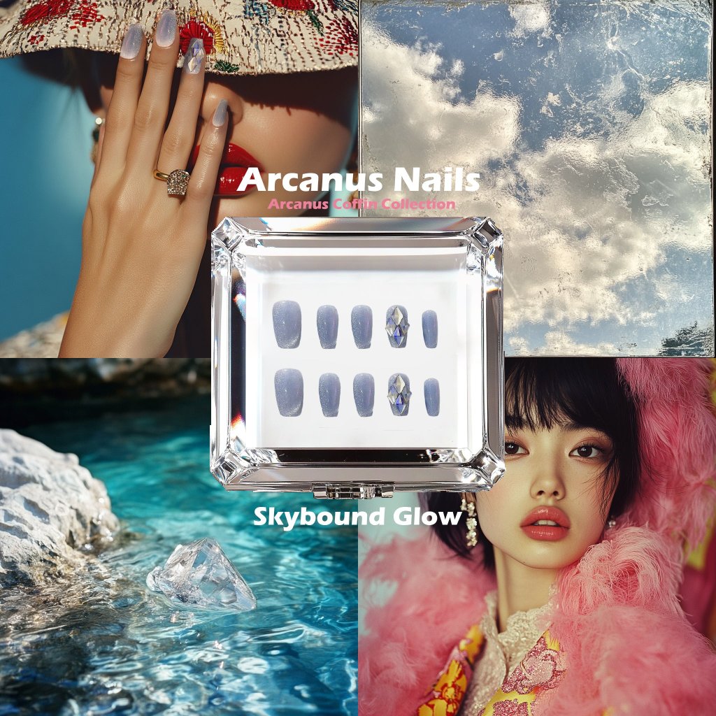 Skybound Glow Handmade Press On Nails - Arcanus Nails