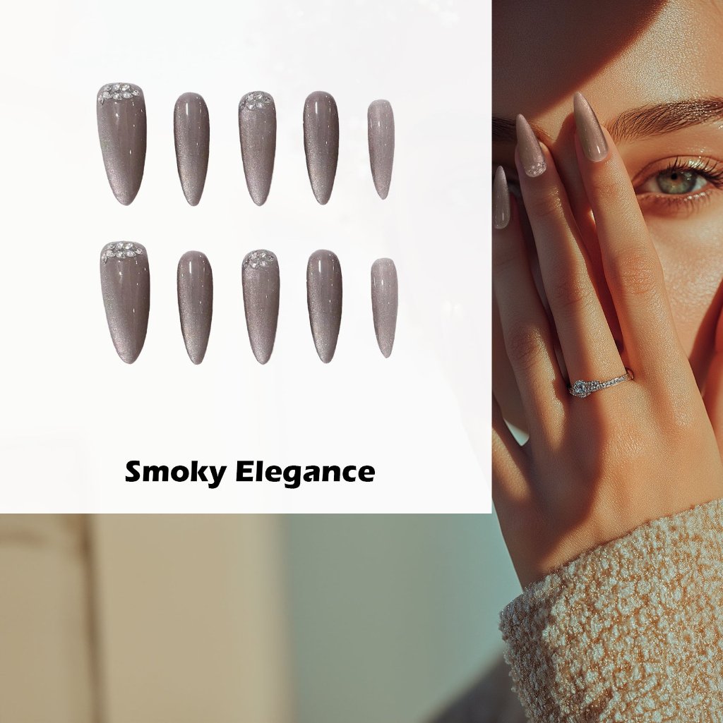 Smoky Elegance Handmade Press On Nails - Arcanus Nails