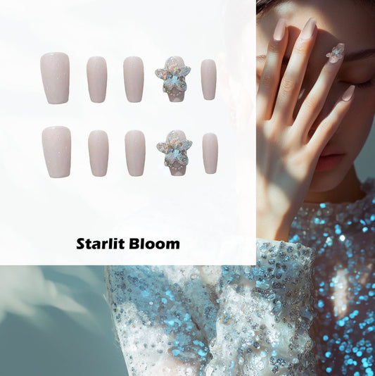 Starlit Bloom Handmade Press On Nails - Arcanus Nails