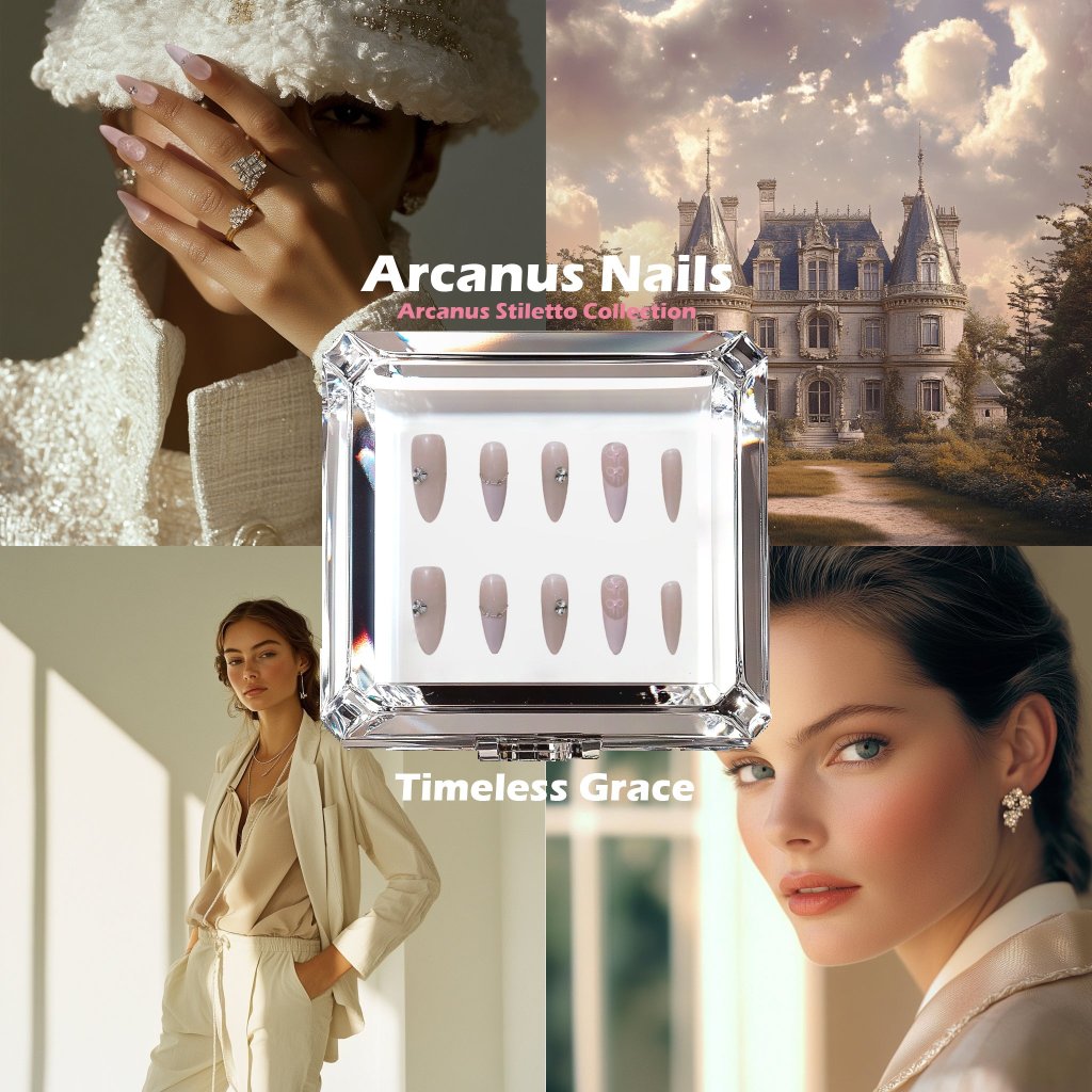 Timeless Grace Handmade Press On Nails - Arcanus Nails
