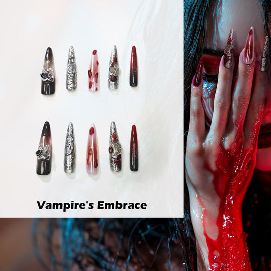 Vampire's Embrance Handmade Press On Nails - Arcanus Nails