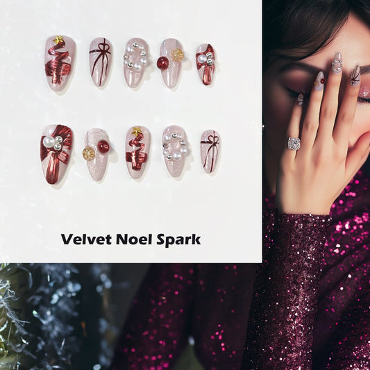 Velvet Noel Spark Handmade Press On Nails - Arcanus Nails