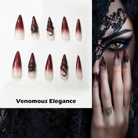 Venomous Elegance Handmade Press On Nails - Arcanus Nails