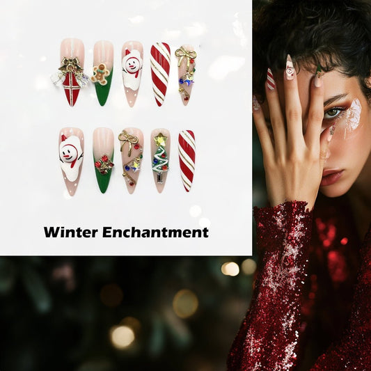Winter Enchantment Handmade Press On Nails - Arcanus Nails