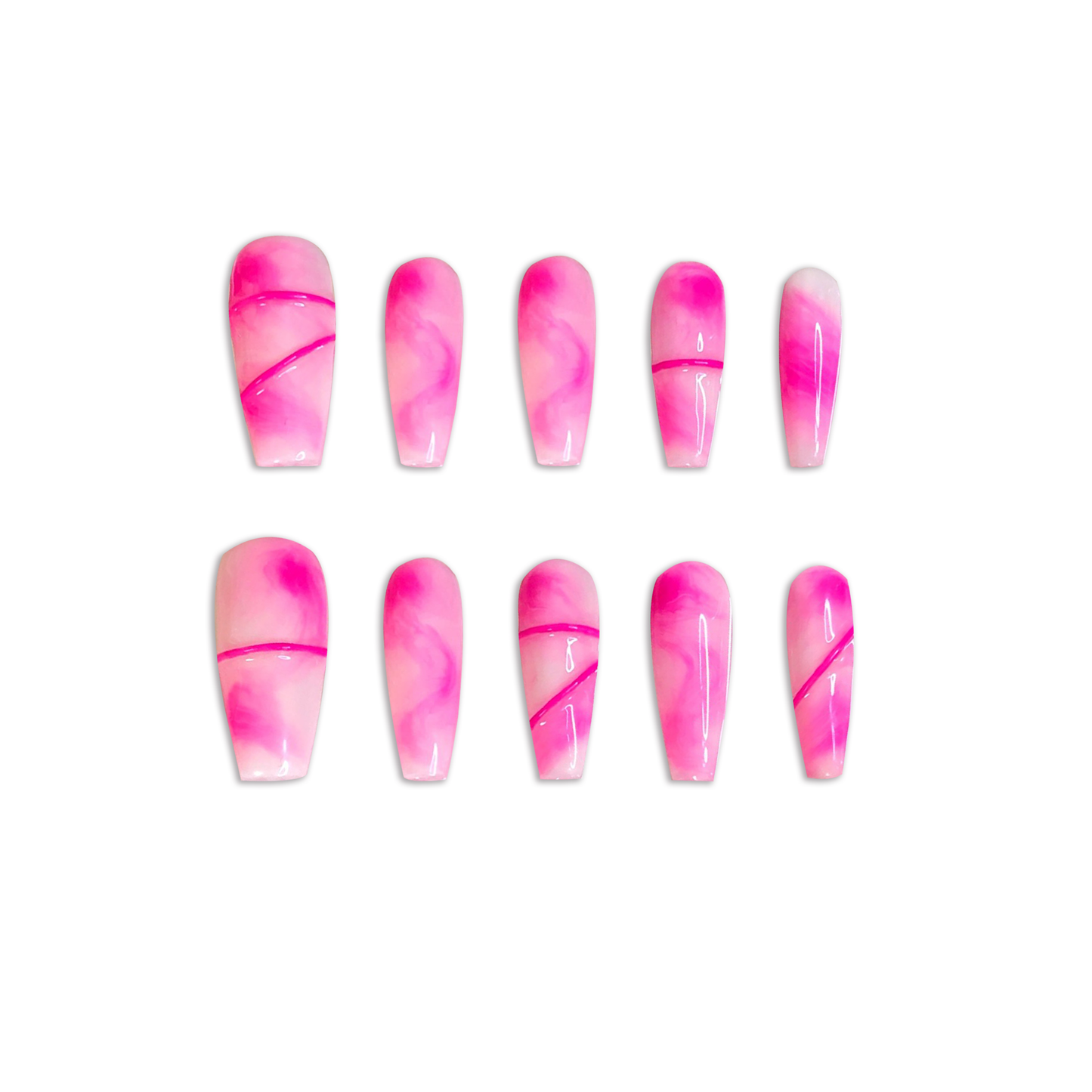 Pink Marble Mist Handmade Press On Nails - Arcanus Nails