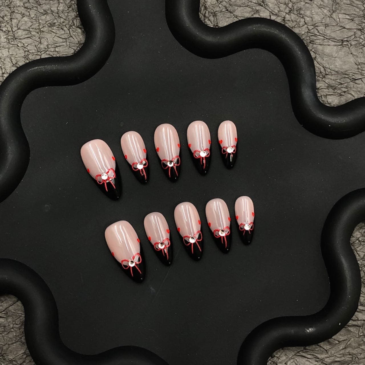 Crimson Allure Handmade Press On Nails - Arcanus Nails