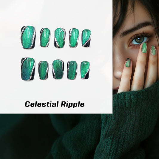 Celestial Ripple Handmade Press On Nails - Arcanus Nails