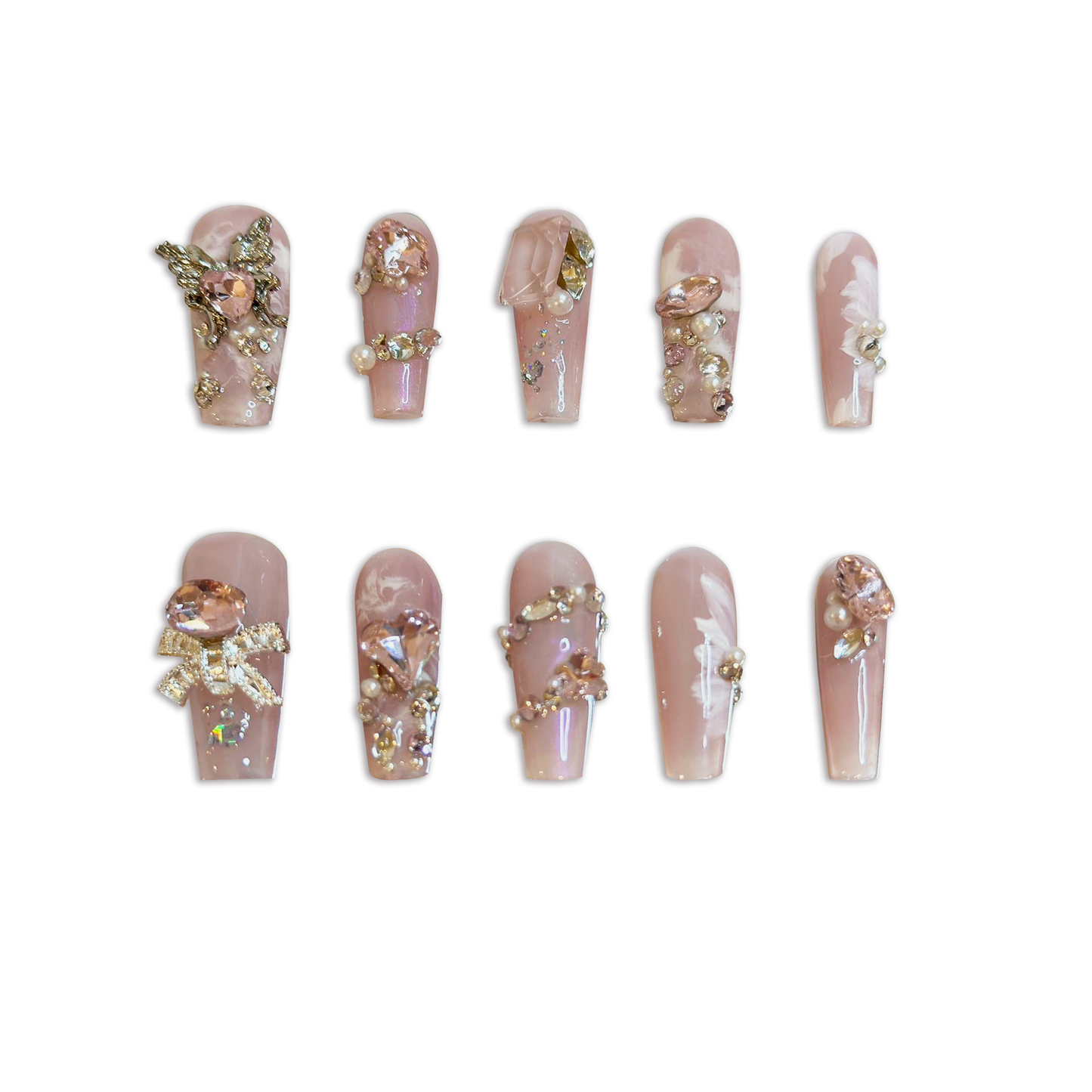 Romantic Pearl Fantasy Handmade Press On Nails - Arcanus Nails