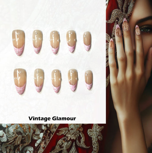 Vintage Glamour Handmade Press On Nails - Arcanus Nails